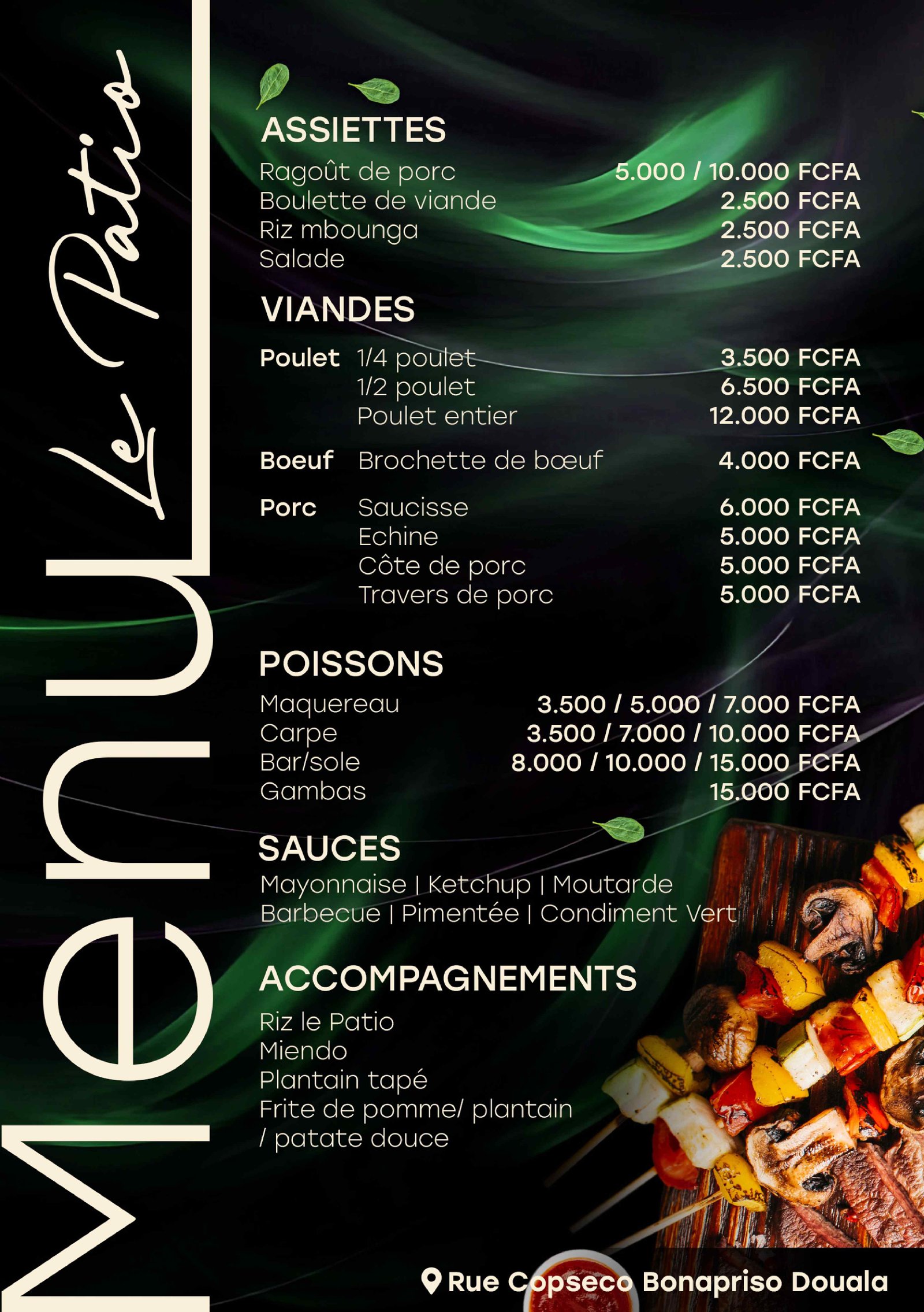 Menu Nourriture 2