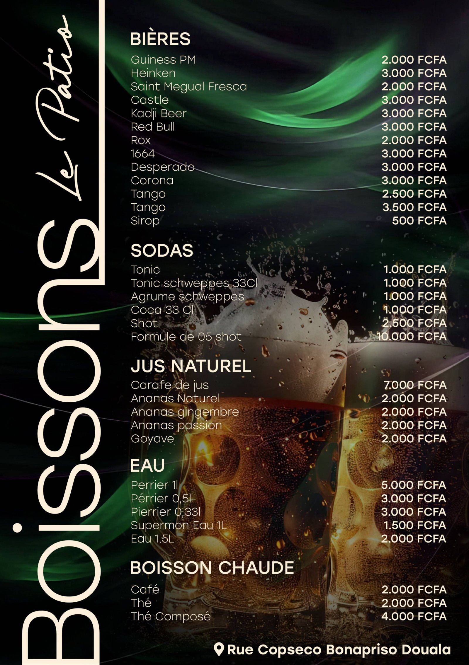 Menu Boissons 2